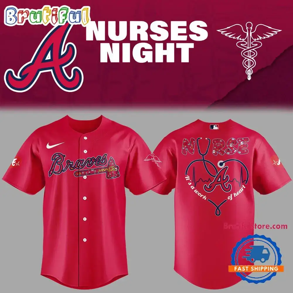 Atlanta Braves Baseball Nurses Night Red Jersey Shirt Image