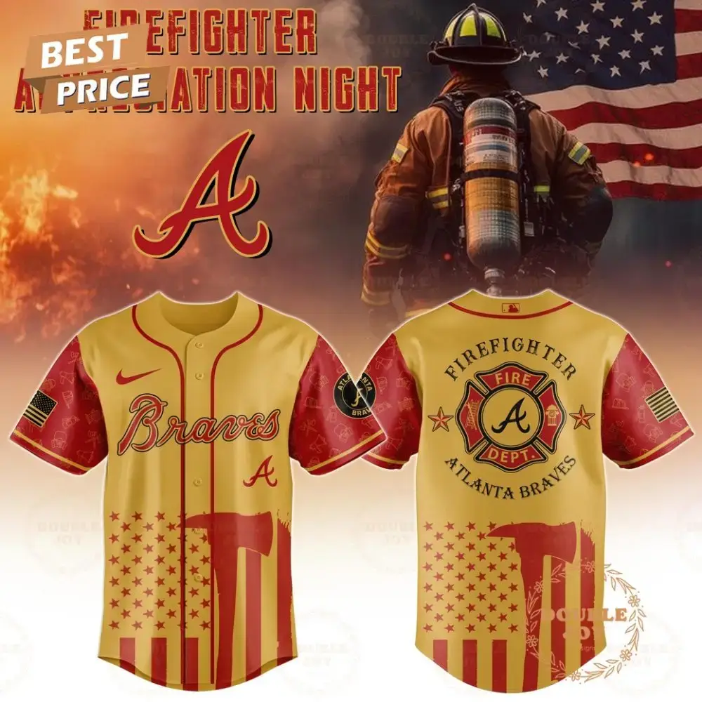 Atlanta Braves Firefighter Appreciation Night 2025 Limited Edition Baseball Jersey Image