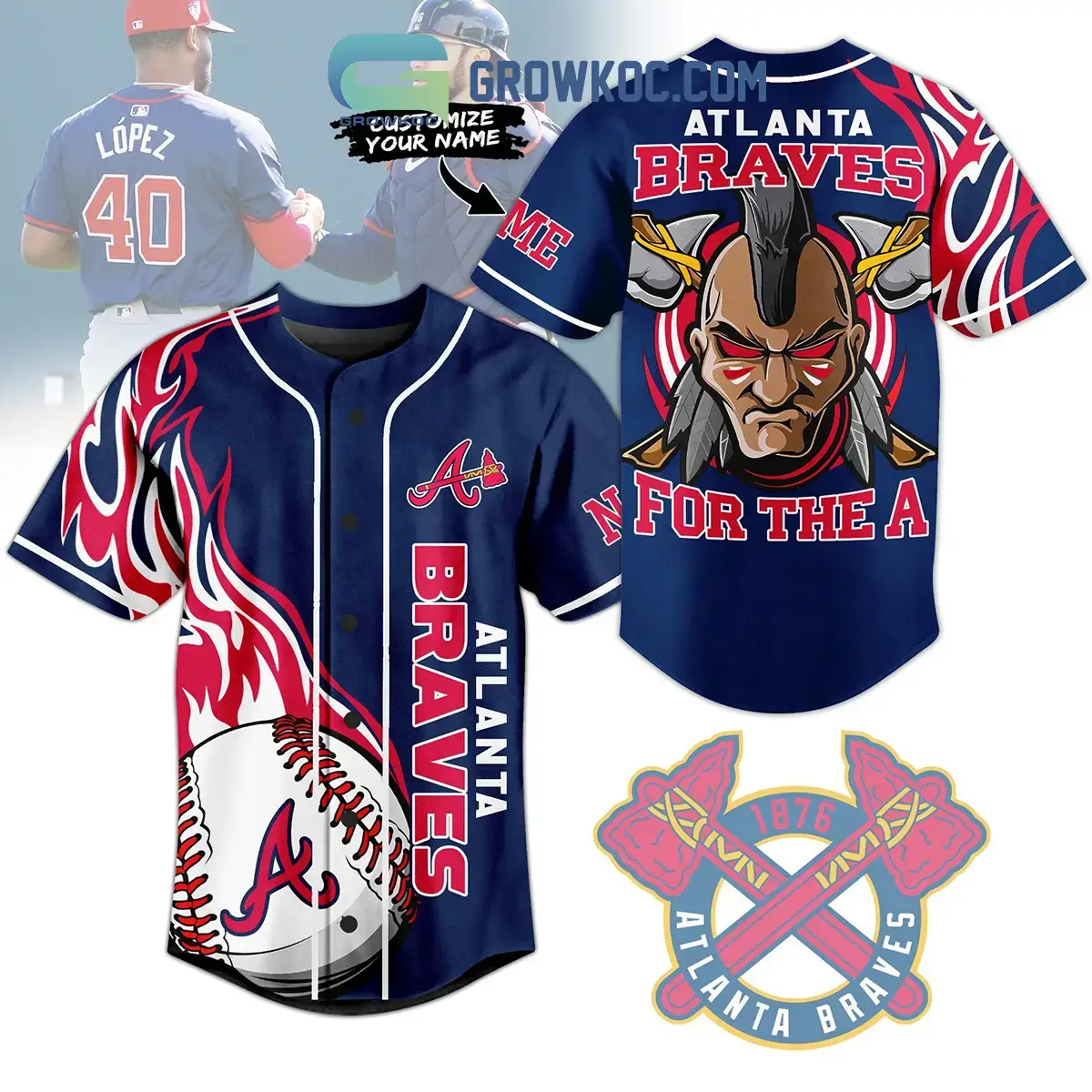 Atlanta Braves For The A Fan Personalized Baseball Jersey Image