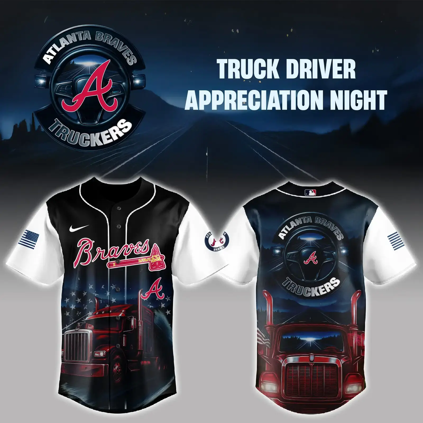 Atlanta Braves Merch Atlanta Braves Truck Driver Appreciation Night Jersey Unique Baseball Gifts For Fans Image