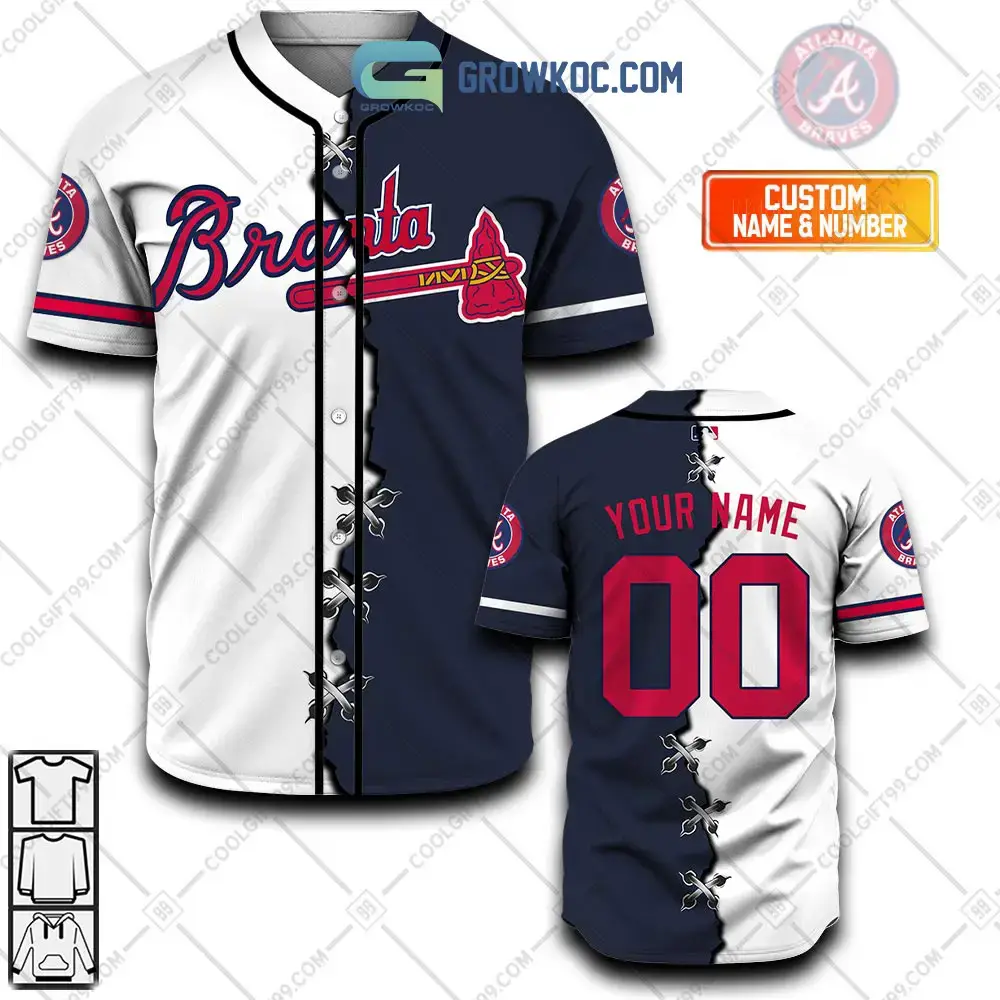 Atlanta Braves MLB Personalized Mix Baseball Jersey Image