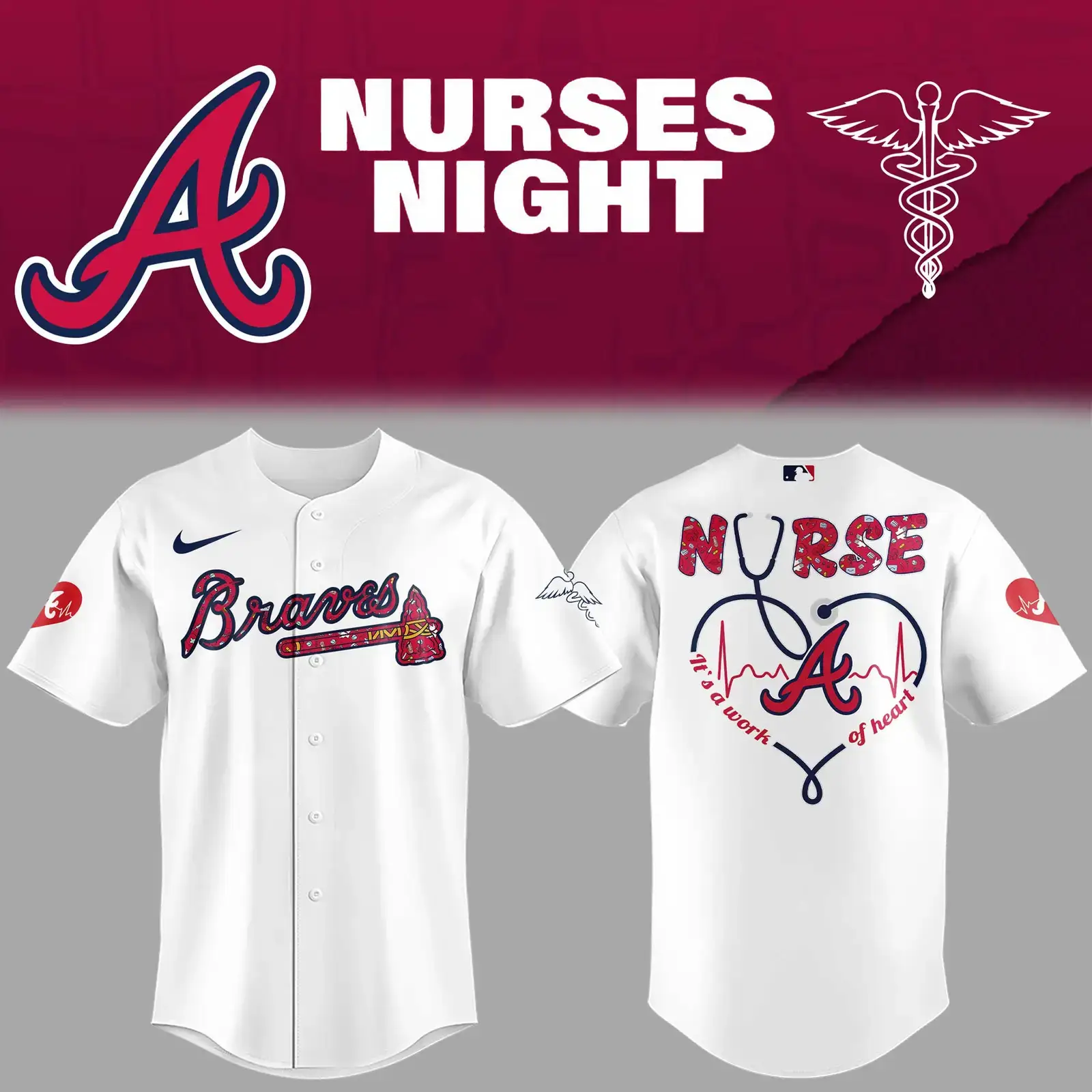 Atlanta Braves Nurses Night Jersey Gifts For Baseball Players Image