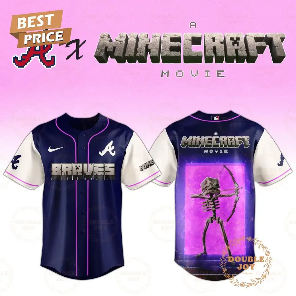 Atlanta Braves Skeleton A Minecraft Movie 2025 Special Edition Baseball Jersey Image