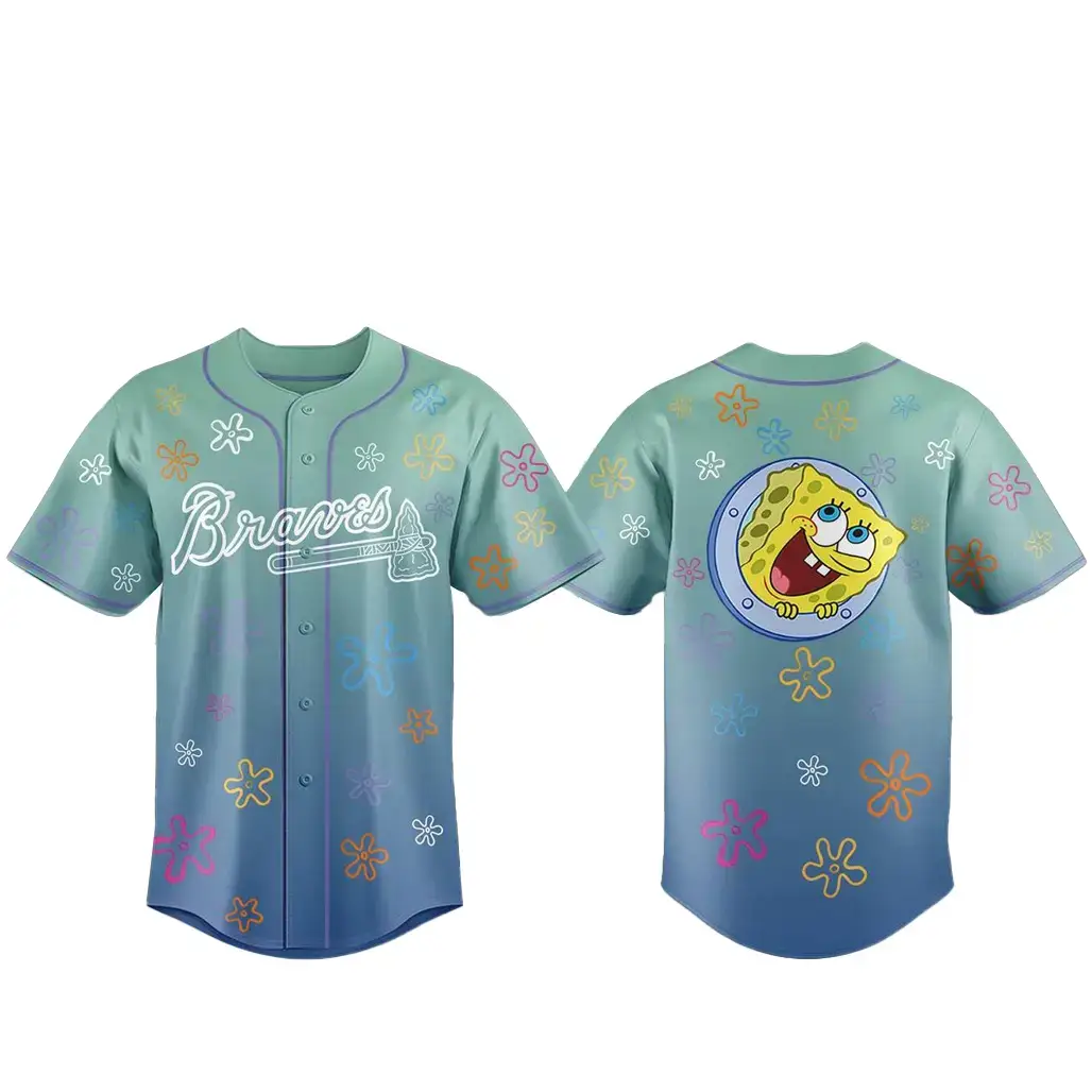 Atlanta Braves Spongebob Squarepants Night 2026 Baseball Jersey Image