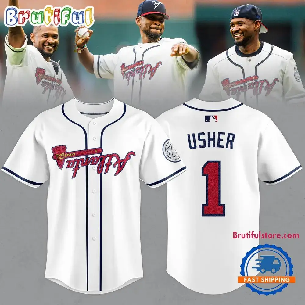 Atlanta Braves Usher 2025 MLB All-Star Game Baseball Jersey Image