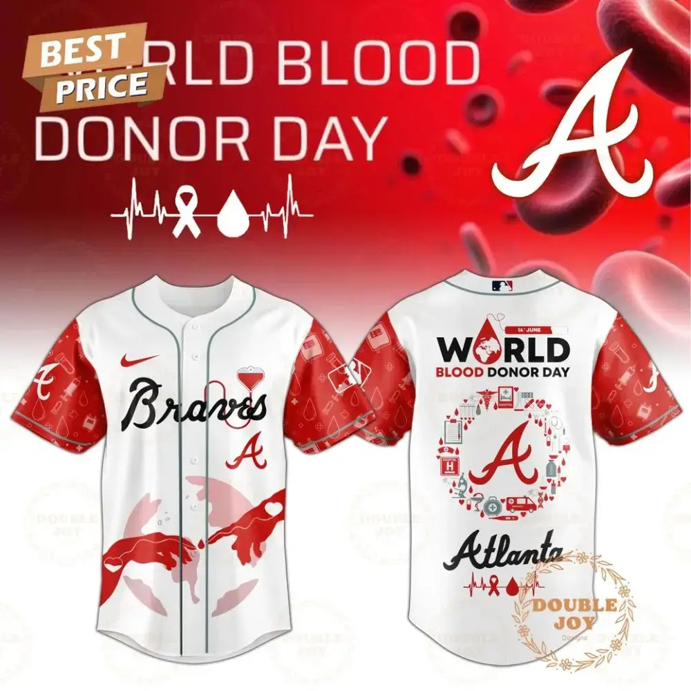 Atlanta Braves World Blood Donor Day 2025 Special Edition Baseball Jersey Image