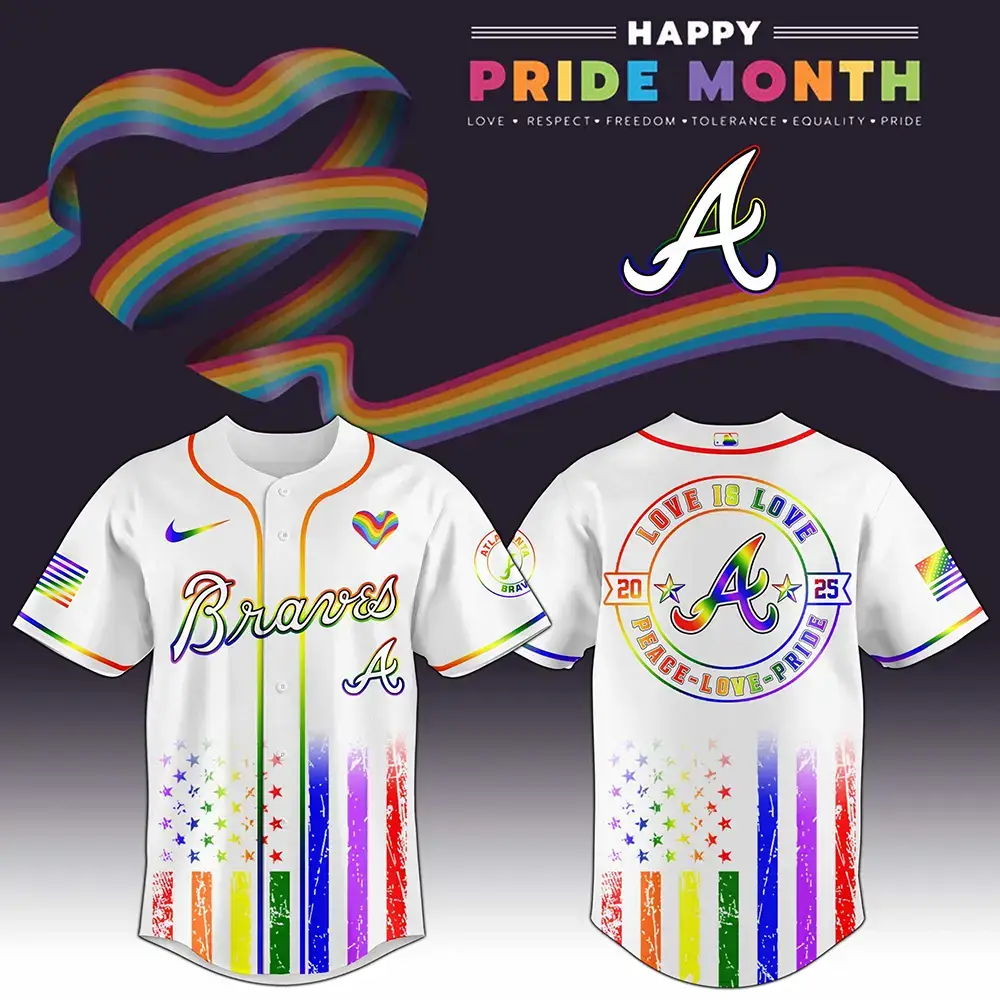 Atlanta Braves x Happy Pride Month 2025 Baseball Jersey Atlanta Braves Merch Father Gifts Image