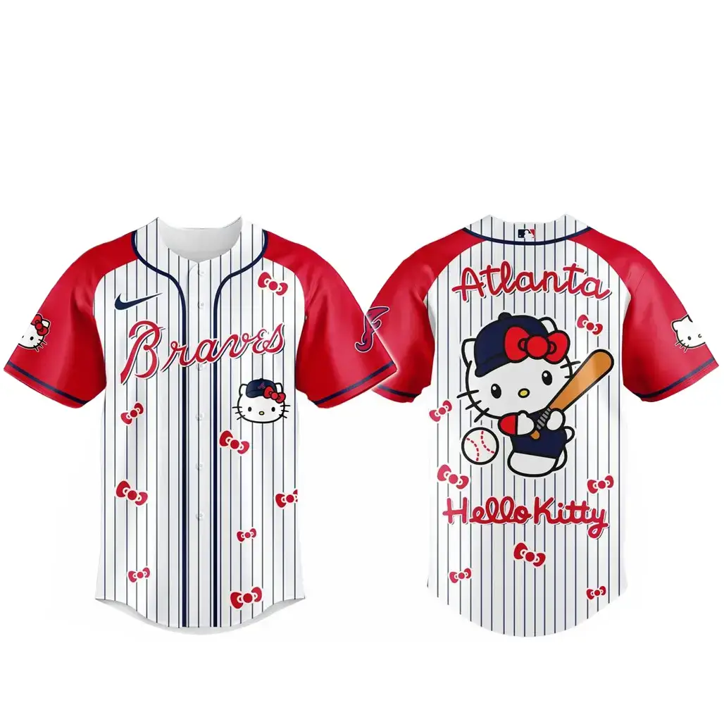 Atlanta Braves x Hello Kitty 2026 And Sanrio World Baseball Jersey Image