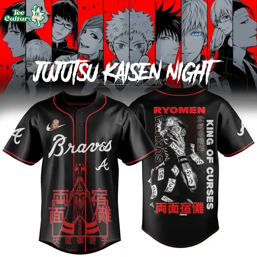 Atlanta Braves x Jujutsu Kaisen Night 2026 Sukuna Anime Collaboration Jersey Image