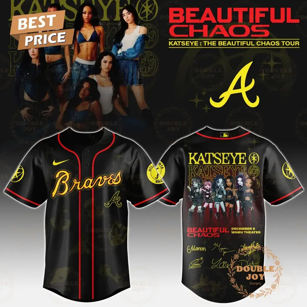 Atlanta Braves x Katseye "The Beautiful Chaos Tour" 2025 Baseball Jersey Image