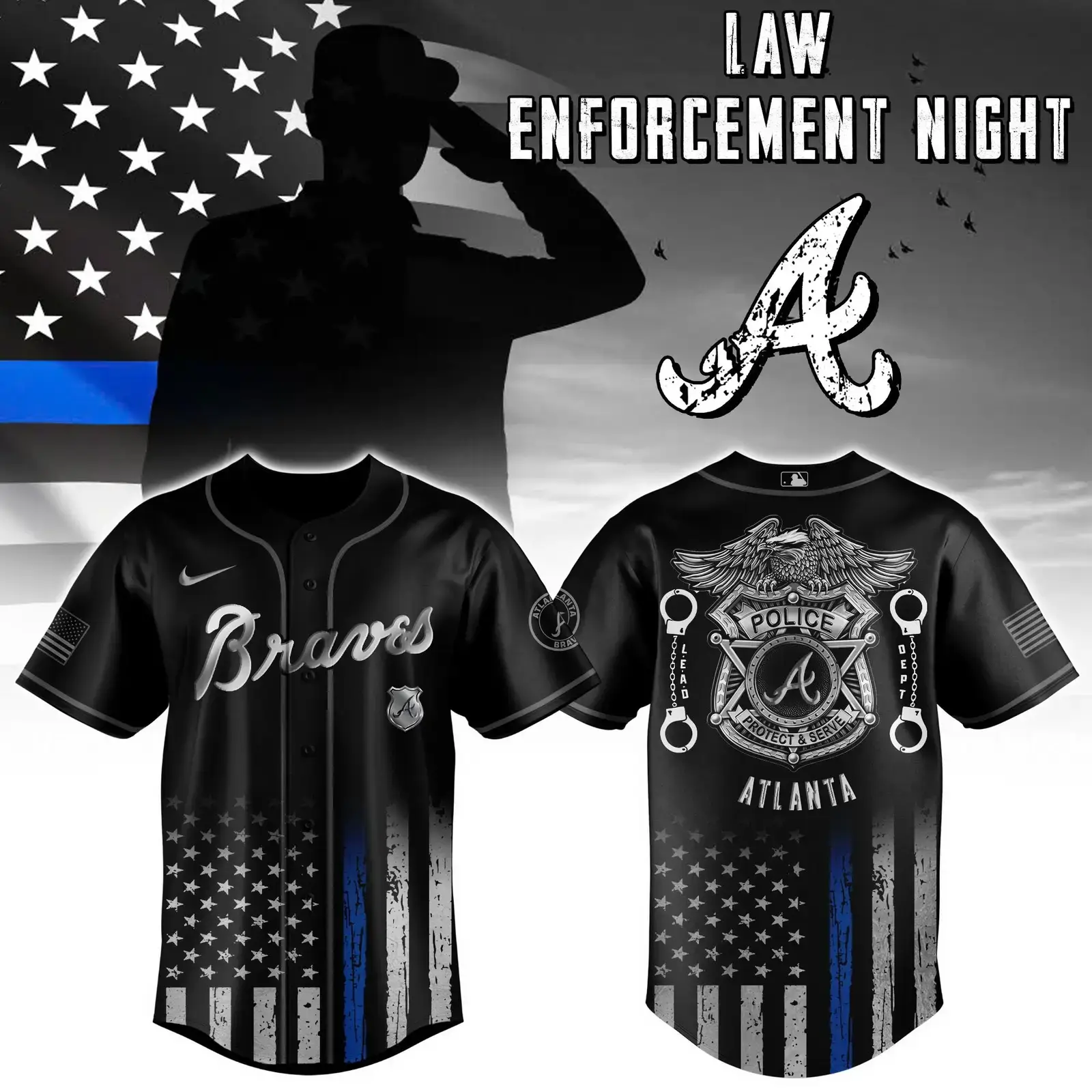 Atlanta Braves x Law Enforcement Night Edition Jersey 2025 Atlanta Braves Merch Image