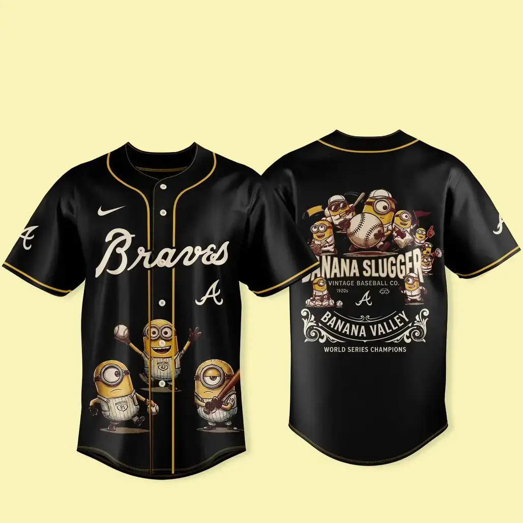 Atlanta Braves x Minions and Monsters 2026 Vintage 1920s Baseball Jersey Image