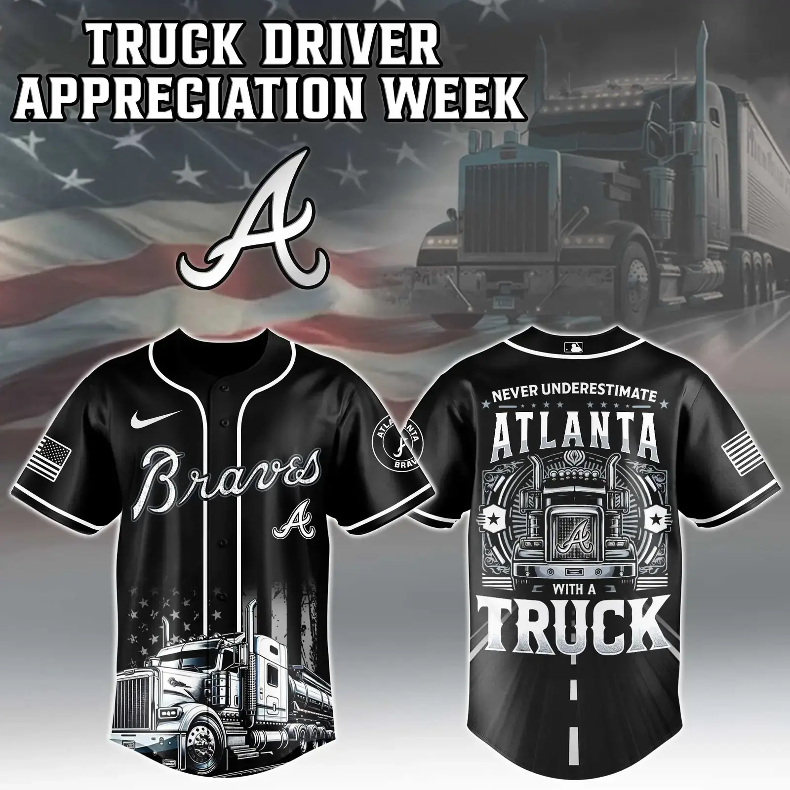 Atlanta Braves X Nation Truck Driver Appreciation Week Edition Jersey 2025 Image
