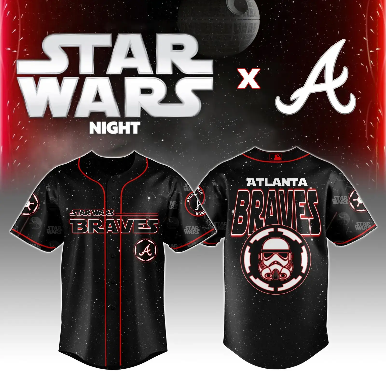 Atlanta Braves x Star Wars Night Jersey 2025 Best Gifts For Baseball Fans Image