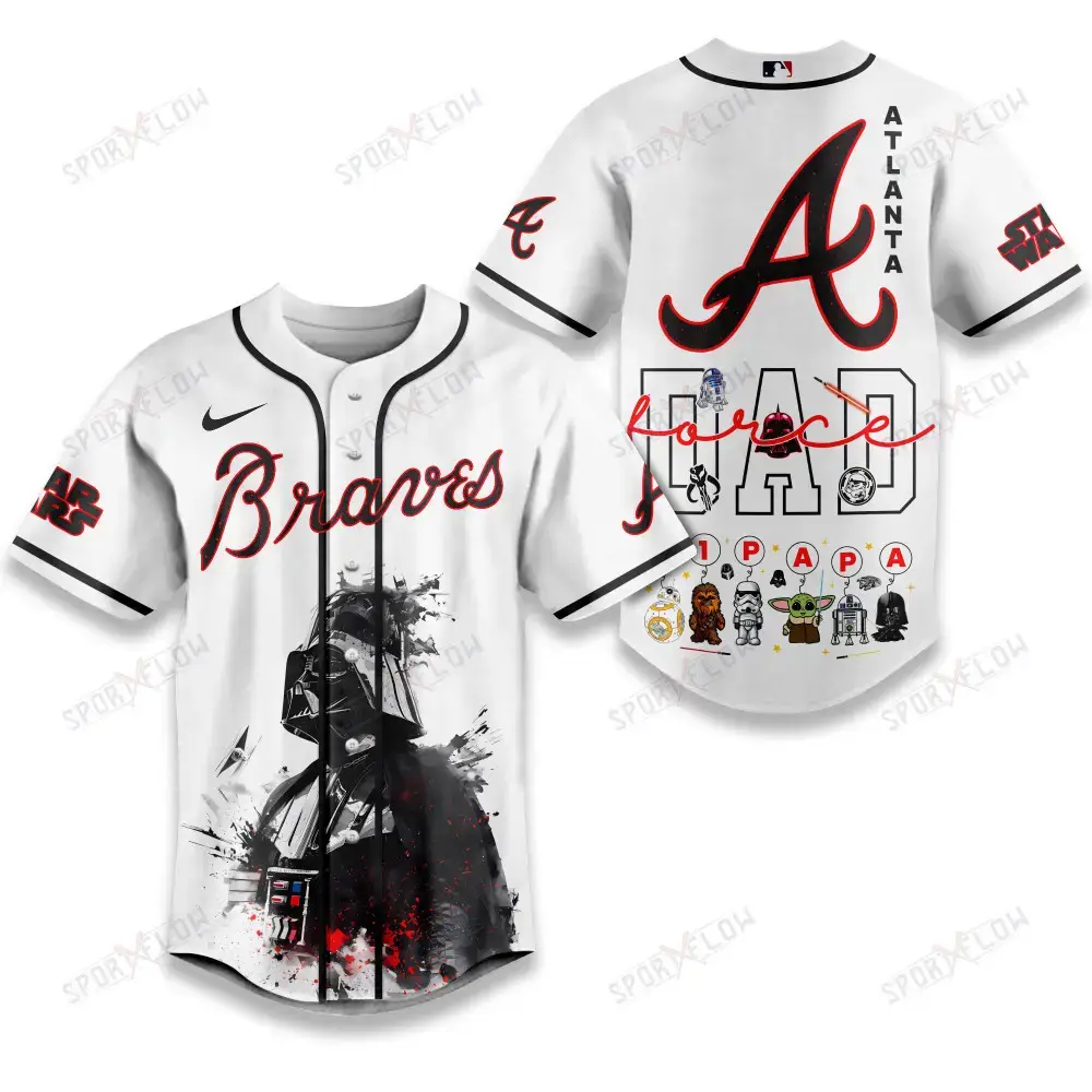 Atlanta Braves X Star Wars The Force Dad Father'S Day Baseball Jersey Image