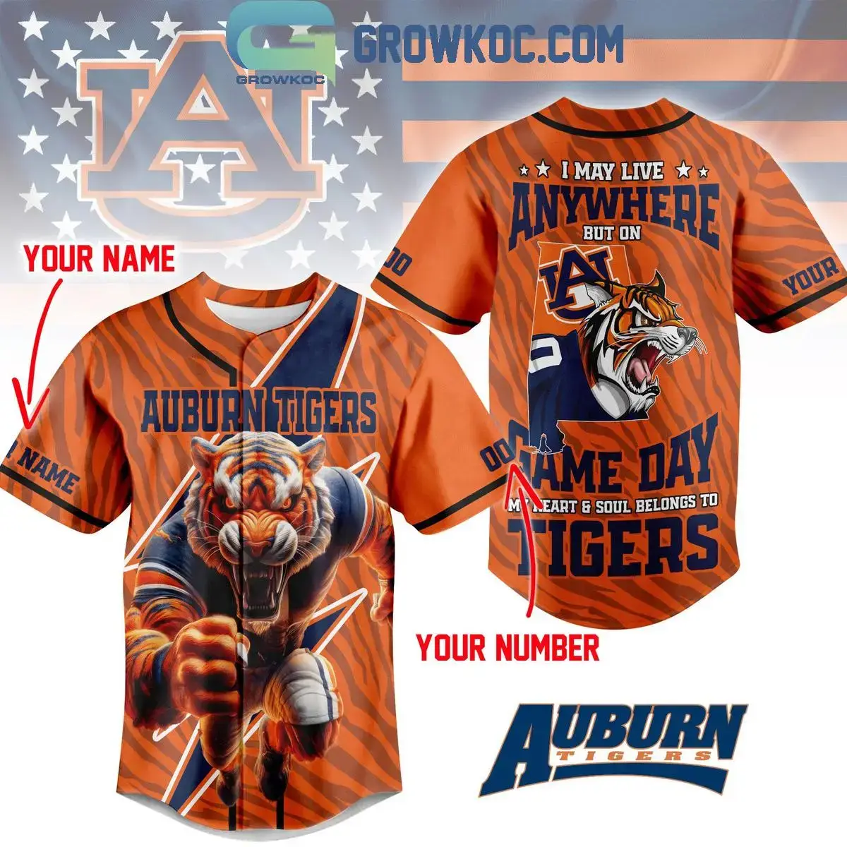 Auburn Tigers My Hearts & Soul Belongs To Tigers Jersey Image