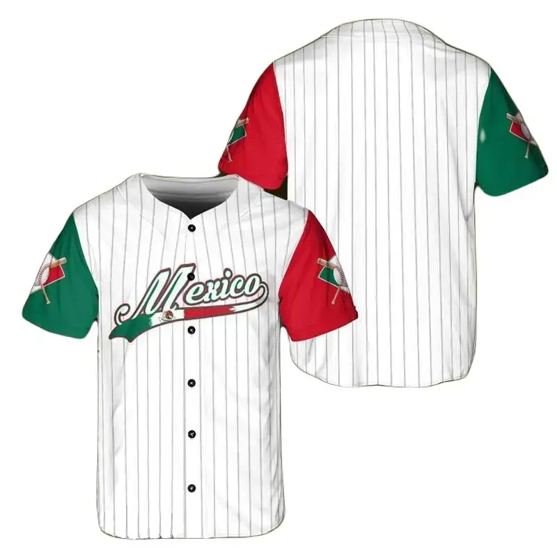 Authentic Mexico Baseball Jersey - Red & Green Sleeves, Stylish & Comfortable For Fans Image