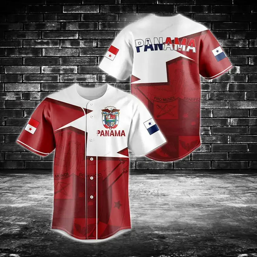 Authentic Panama Flag Baseball Jersey - Stylish Patriotic Sportswear For Fans Image