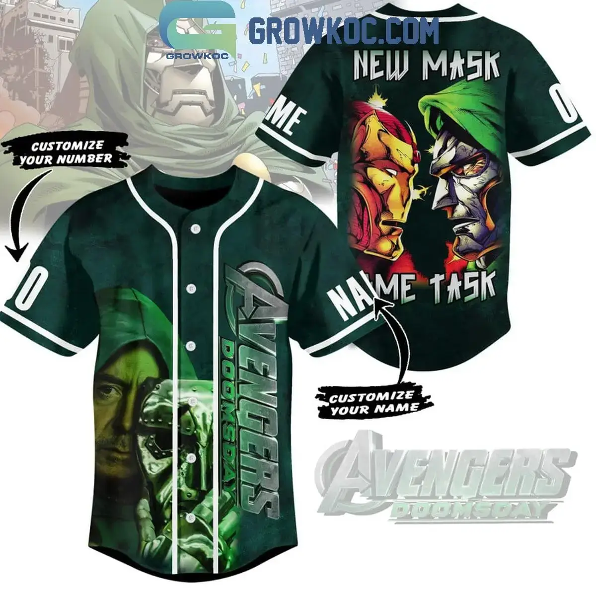 Avengers Doomsday New Mask New Task Iron Man Personalized Baseball Jersey Image