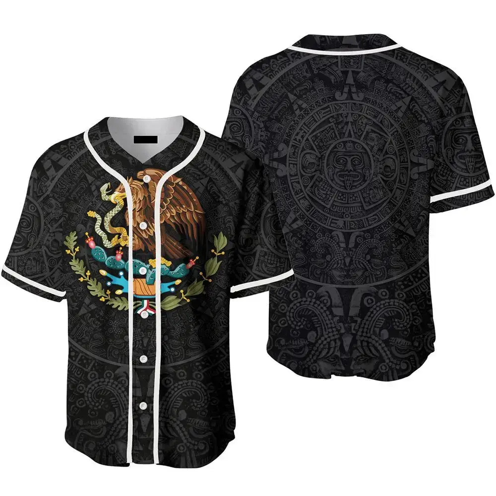 Aztec Eagle Baseball Jersey – Unique Mexican Heritage Design, Breathable & Stylish Image