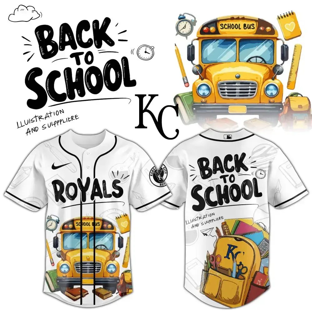 Back To School Baseball Jersey - Fun School Bus Design, Perfect For Students & Teachers! Image