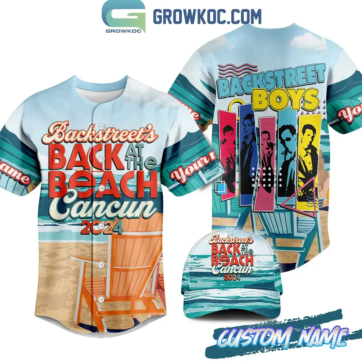 Backstreet Boys Back At The Beach Cancun 2024 Personalized Baseball Jersey Image