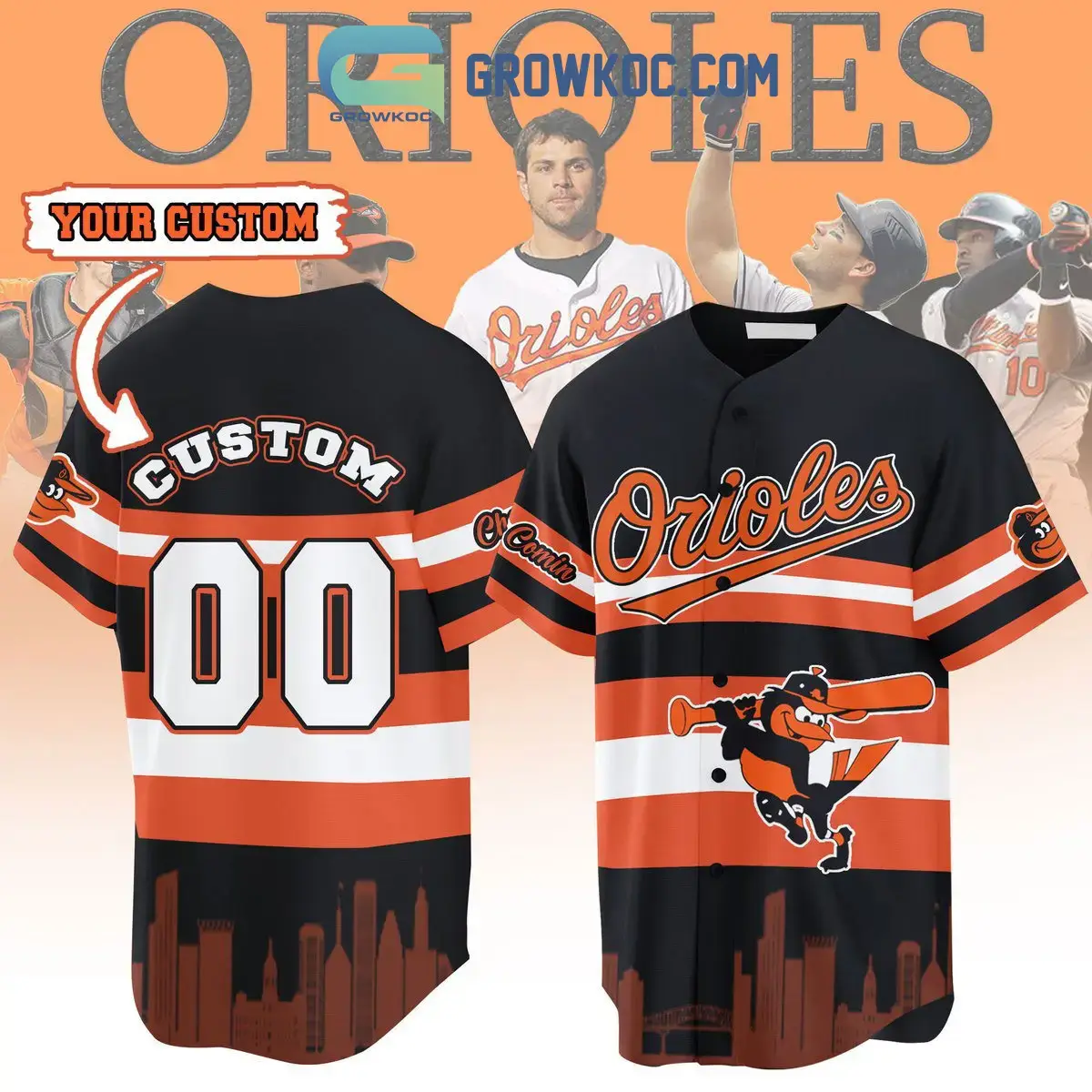 Baltimore Oriloes MLB Home Kit Personalized Baseball Jersey Image