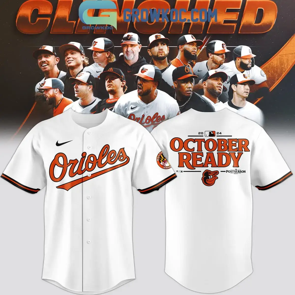 Baltimore Orioles 2024 MLB Postseason Locker Room Baseball Jersey Image