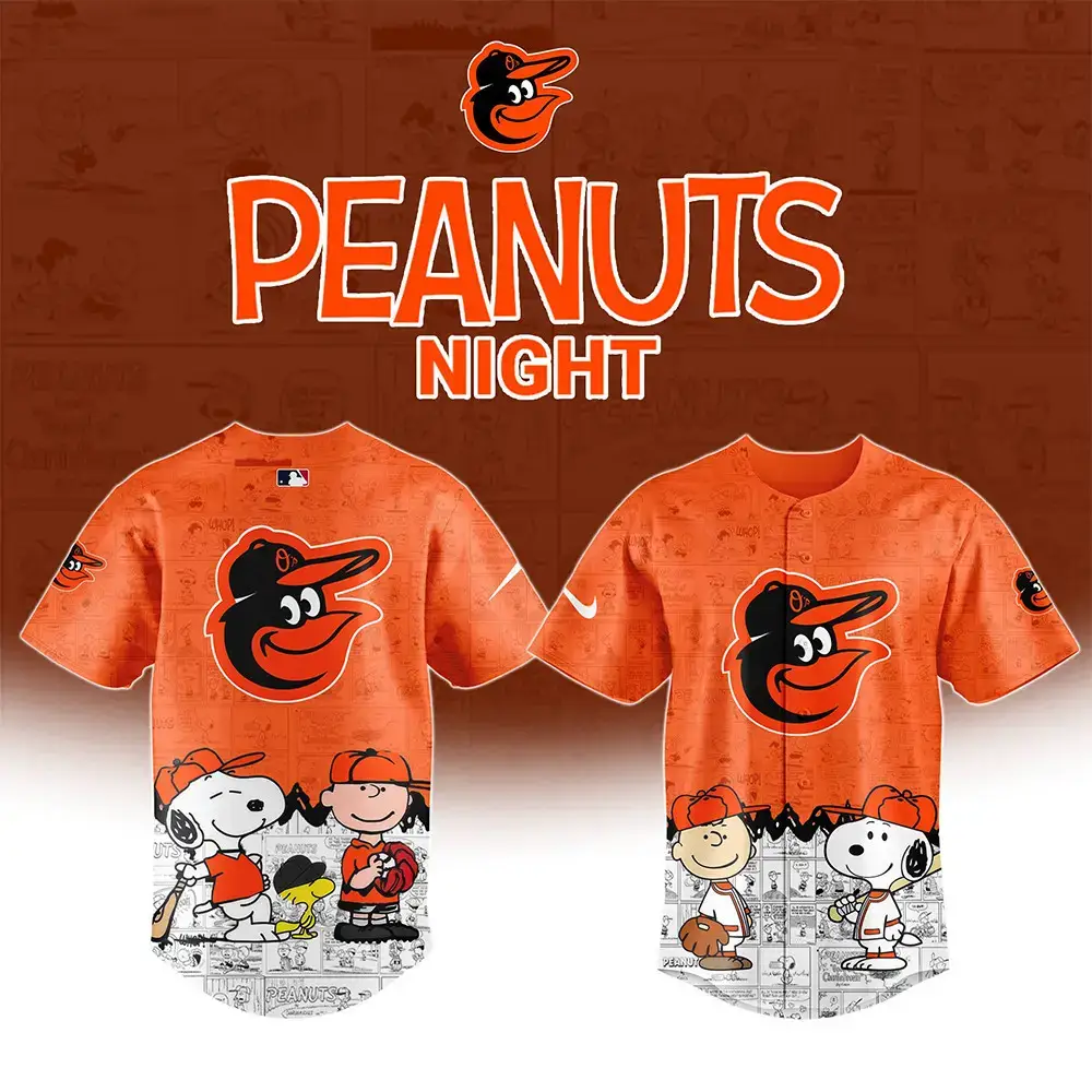 Baltimore Orioles "75th Anniversary of Peanuts" Snoopy Jersey Unique Gifts For Baseball Fans Image