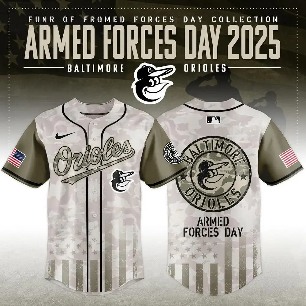 Baltimore Orioles Armed Forces Day 2025 Baseball Jersey Best Gifts For Baseball Lovers Image