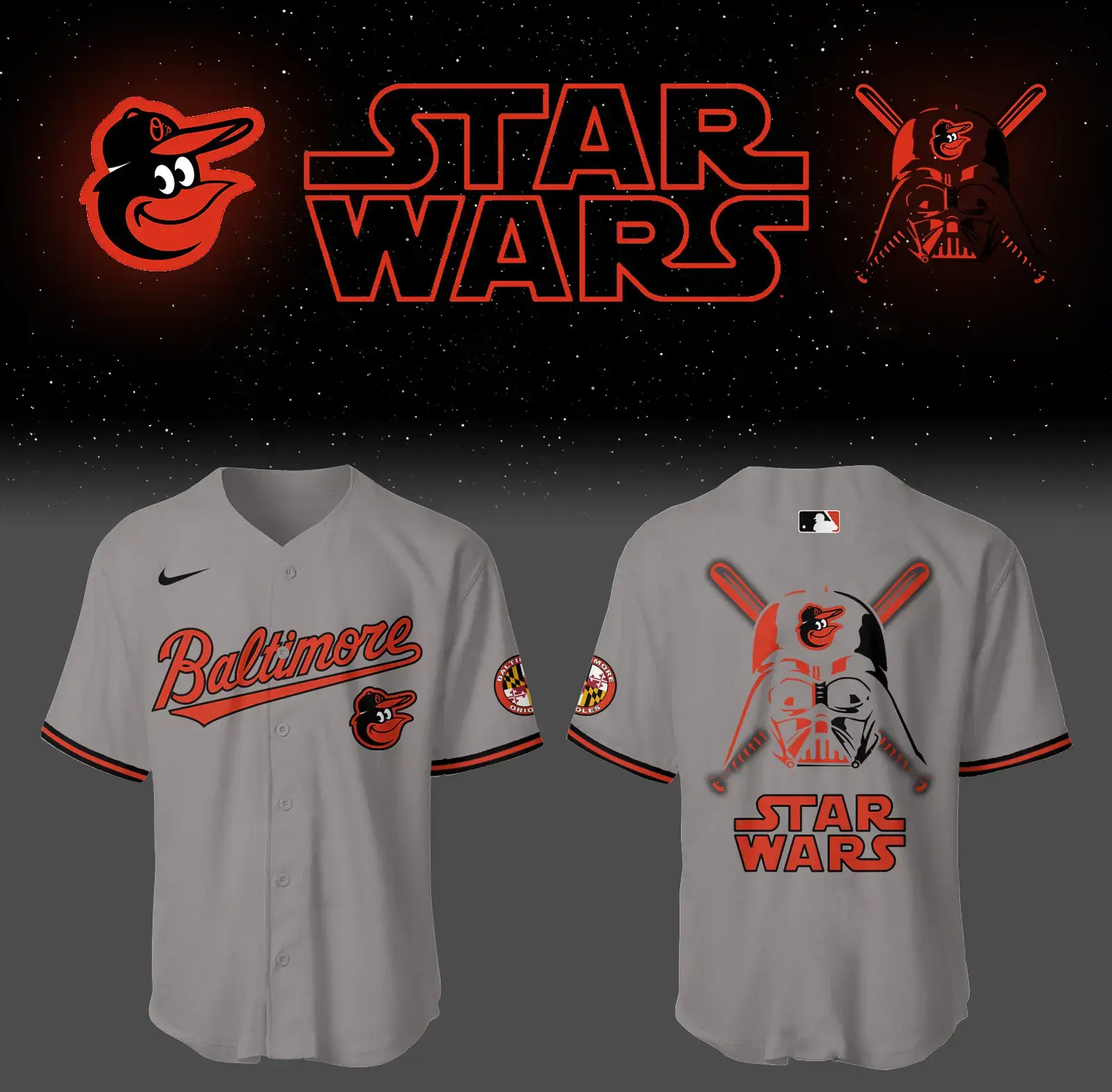 Baltimore Orioles Baseball 2025 "Orioles X Star Wars" Jersey Gift Ideas For Baseball Players Image