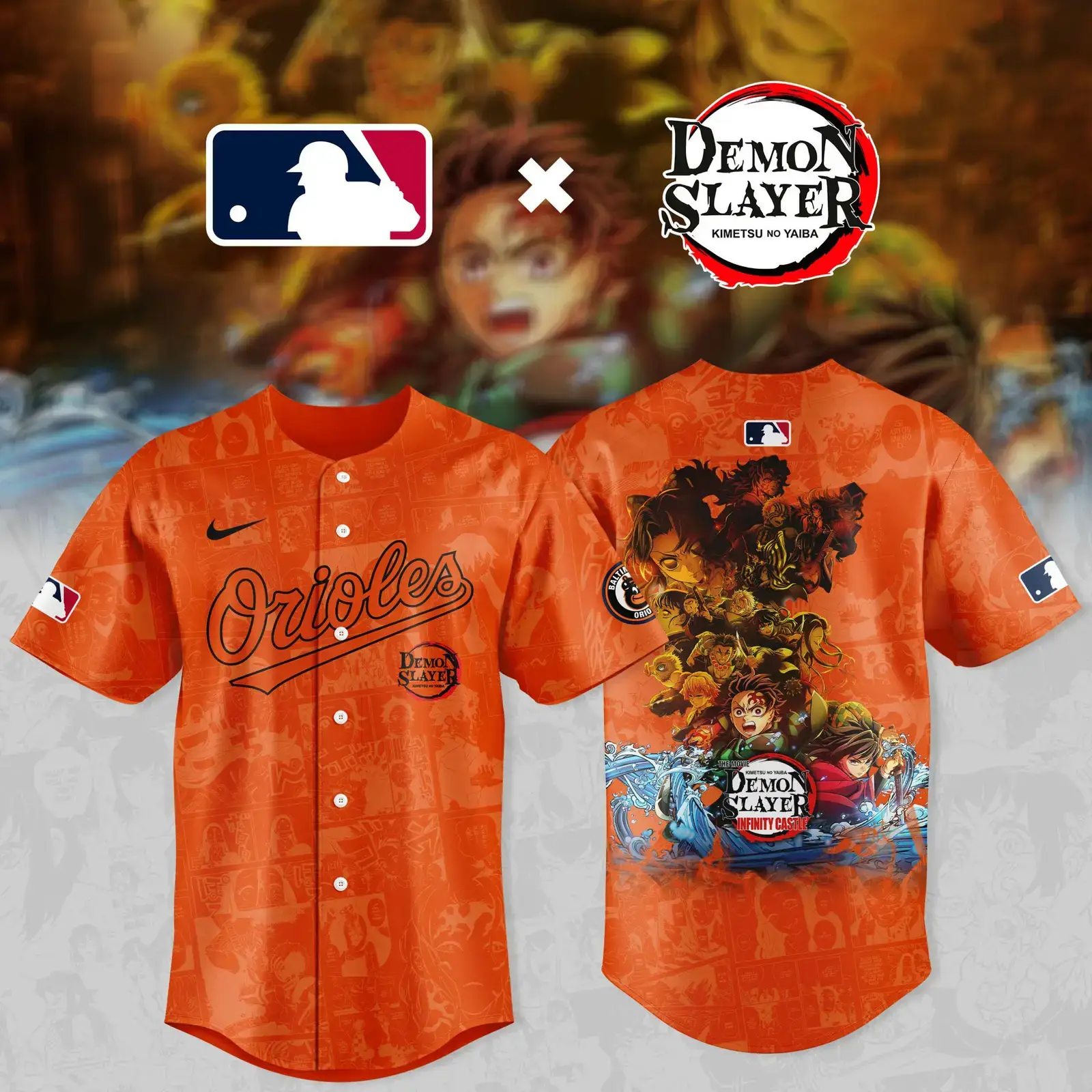 Baltimore Orioles Baseball Jersey Shirt Demon Slayer Jersey Gifts For Her Image