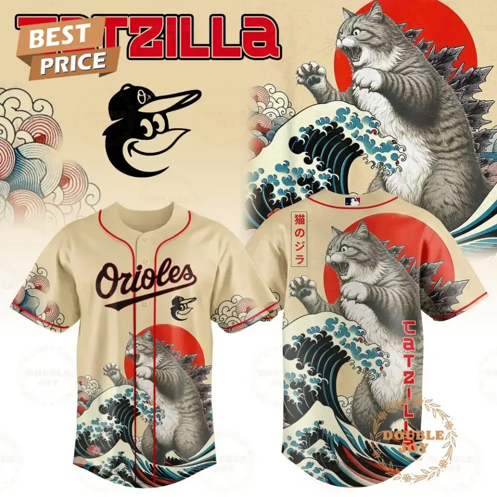 Baltimore Orioles Catzilla 2025 Japan Limited Edition Baseball Jersey Image