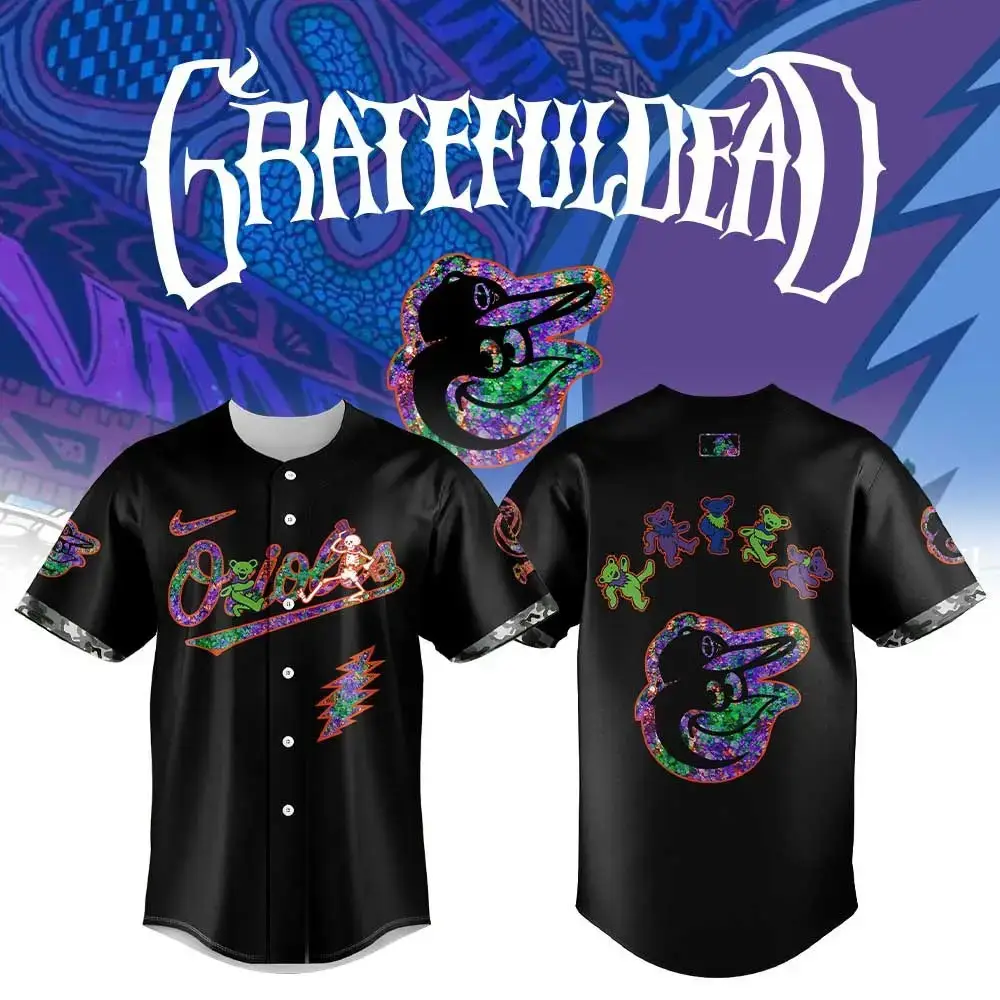 Baltimore Orioles Grateful Dead Night Black City Connect Jersey Gifts For Baseball Fans Image
