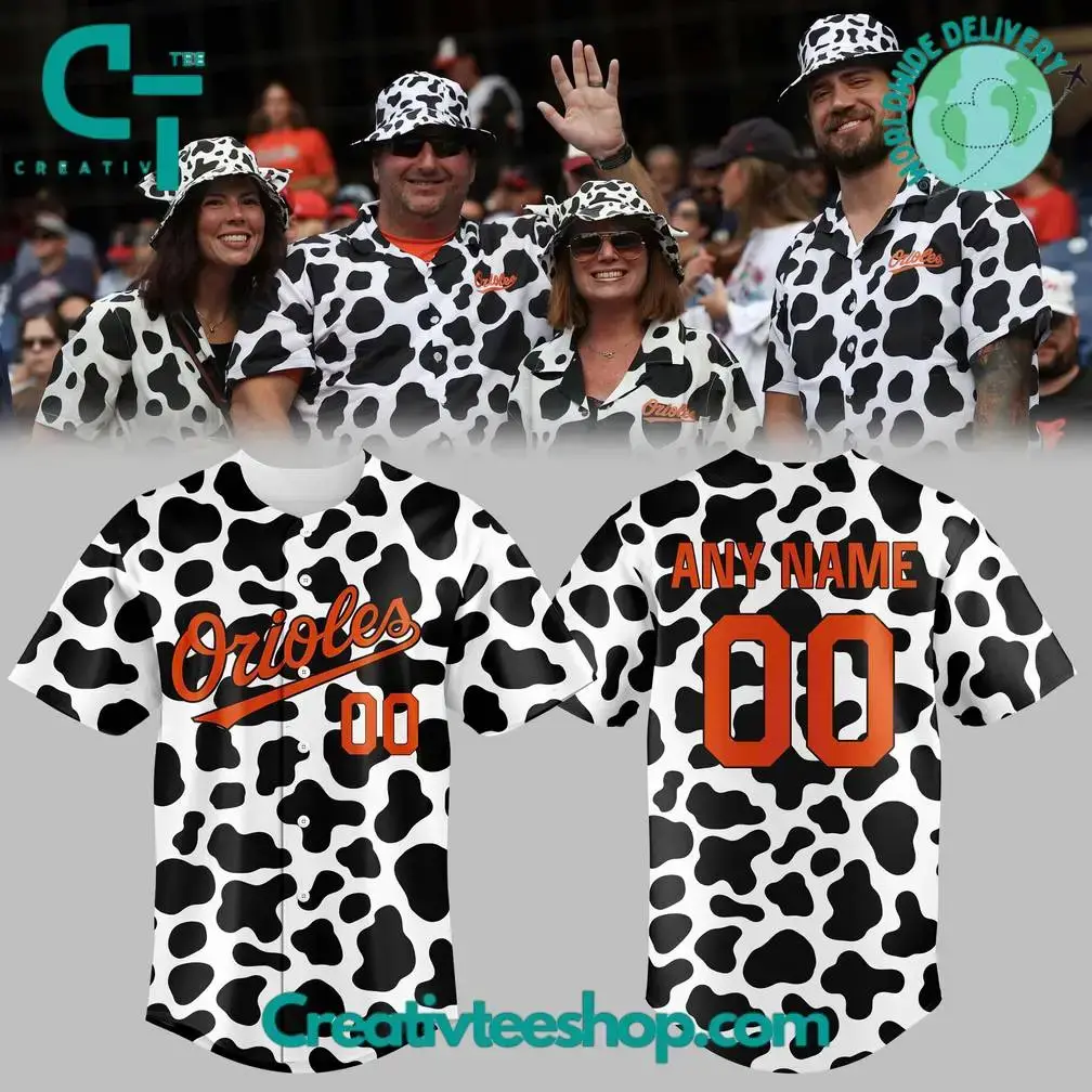 Baltimore Orioles Happy Cow Appreciation Day Custom Baseball Jersey Image