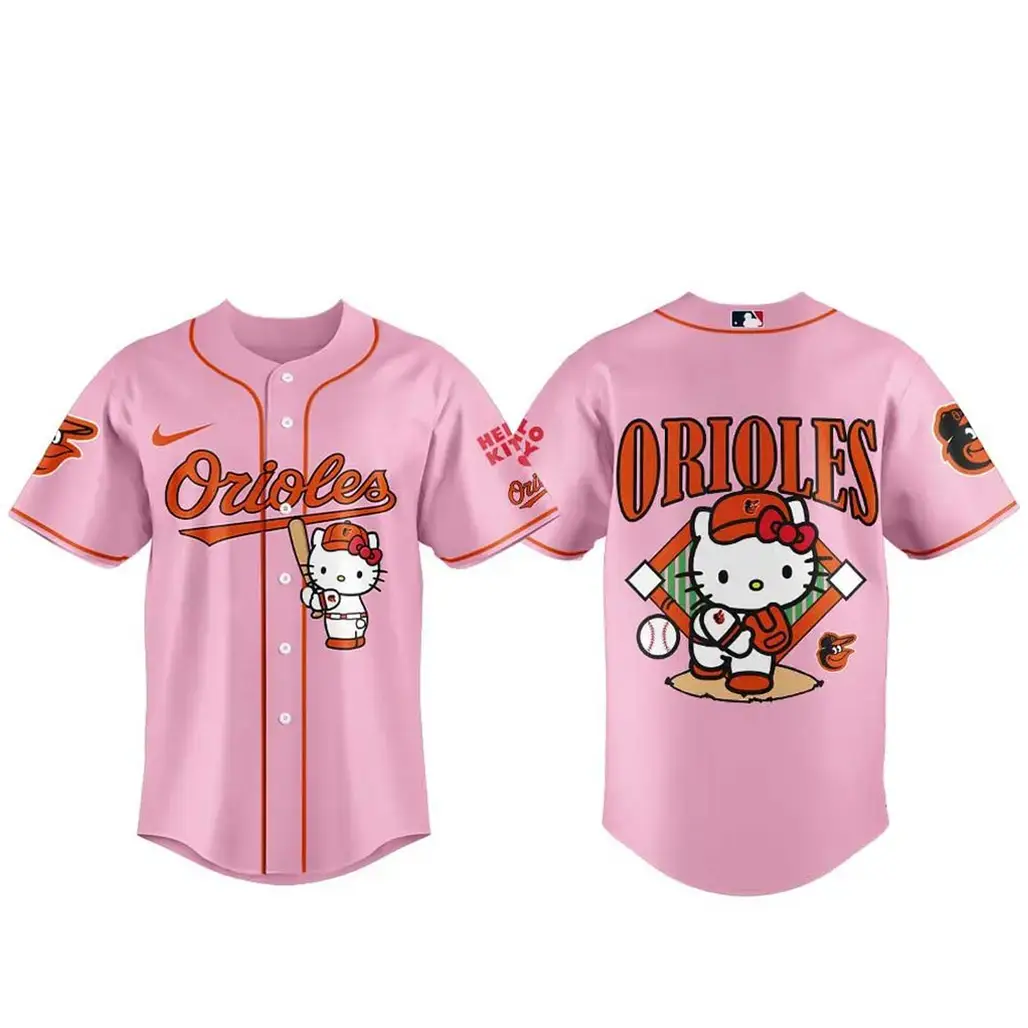 Baltimore Orioles Hello Kitty 2026 Kawaii Night Pink Baseball Jersey Image