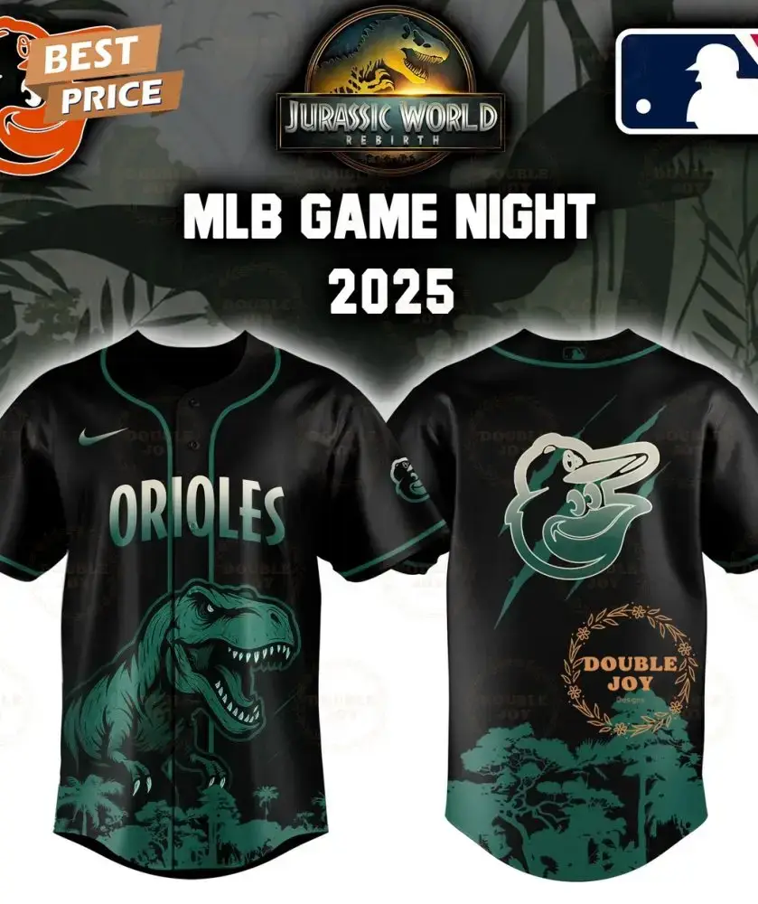 Baltimore Orioles Jurassic World Rebirth Game Night 2025 Special Edition Baseball Jersey Image