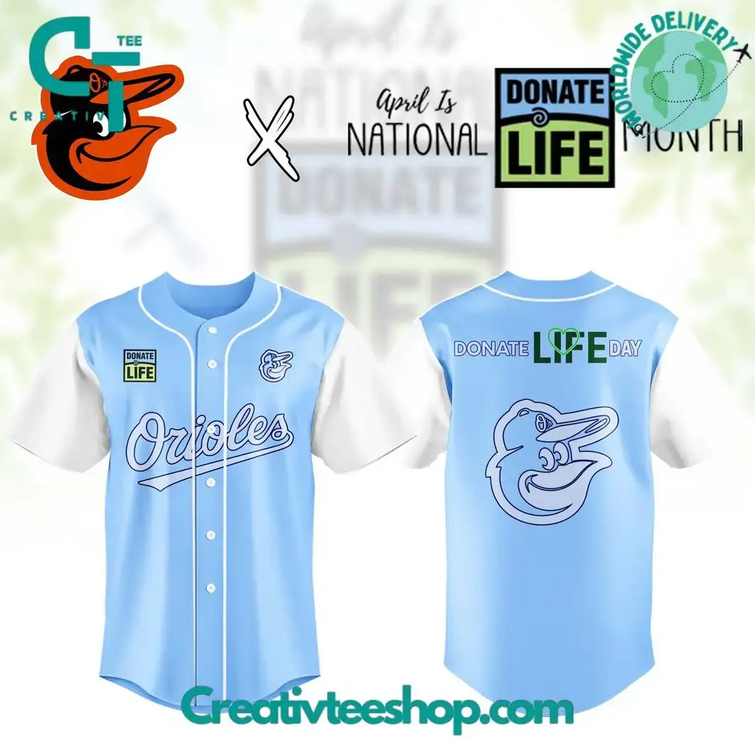 Baltimore Orioles Mlb X Donate Life Month Special Baseball Jersey Image