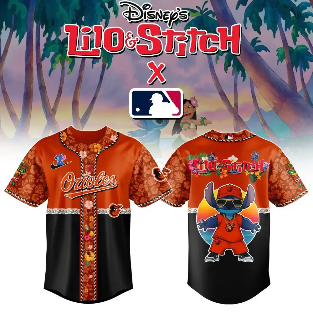 Baltimore Orioles Mlb X Lilo & Stitch Jersey Image