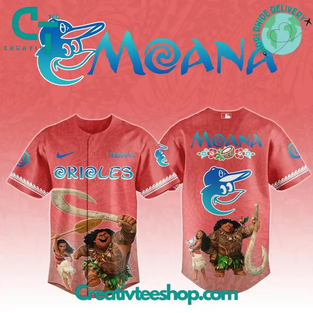 Baltimore Orioles Mlb X Moana Special Baseball Jersey Image