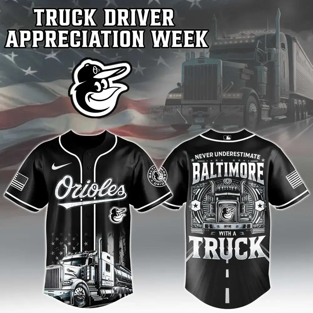 Baltimore Orioles Mlb X Nation Truck Driver Appreciation Week Limited Edition Jersey Image