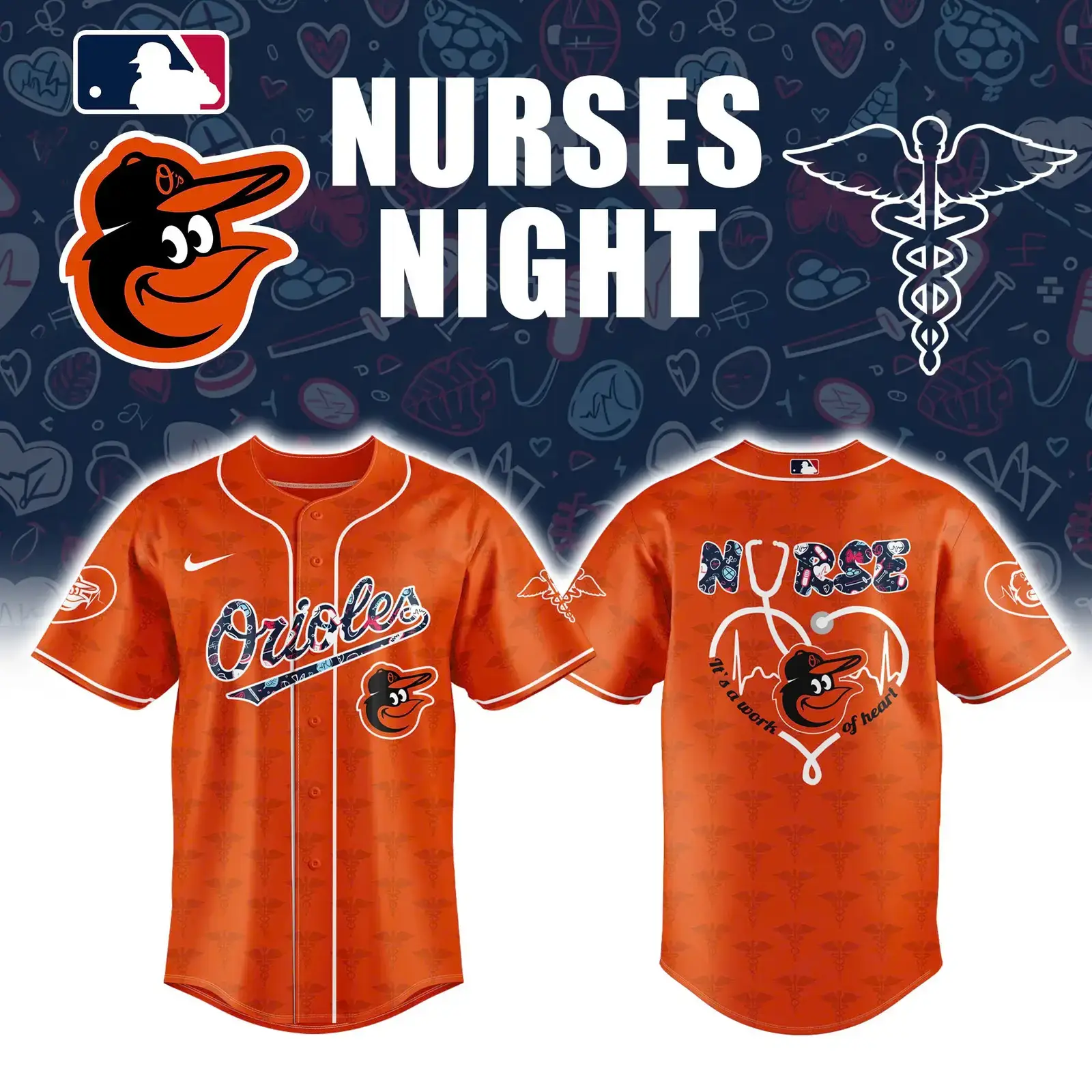 Baltimore Orioles NURSES Baseball Jersey Gifts For Baseball Fans Image