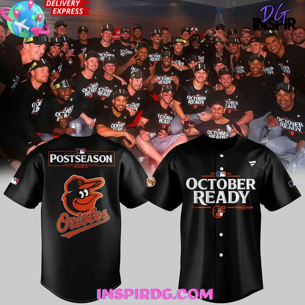 Baltimore Orioles October Ready Postseason 2024 Baseball Jersey Image
