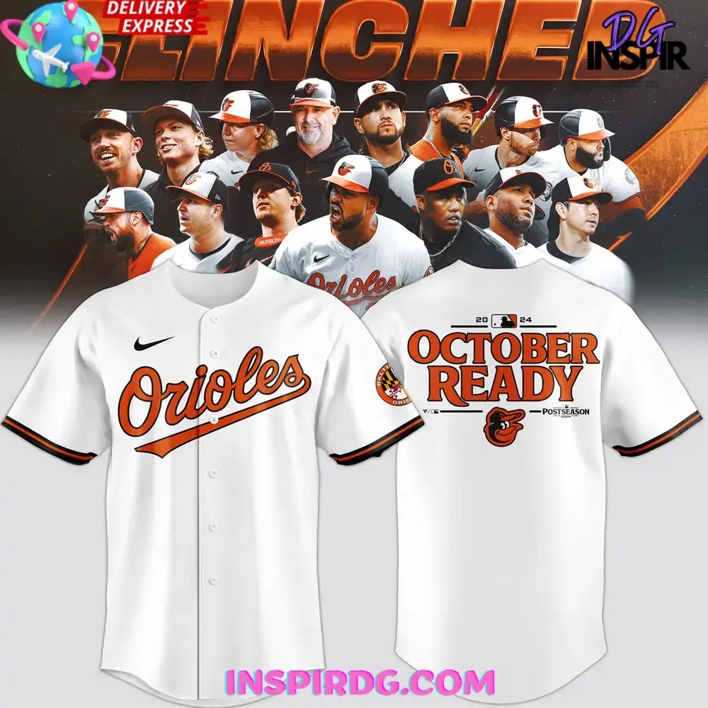 Baltimore Orioles October Ready Postseason 2024 White Baseball Jersey Image