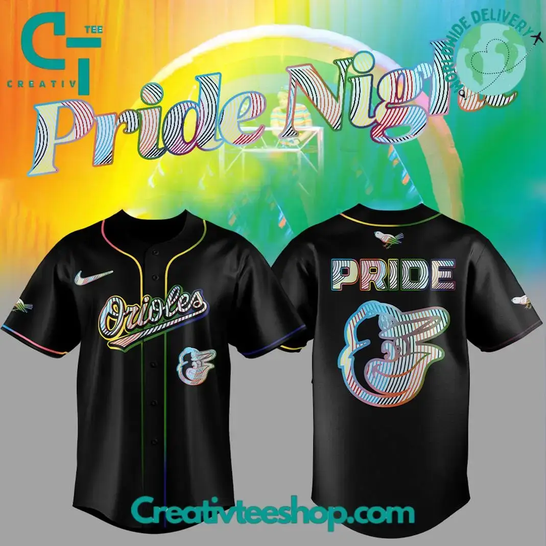 Baltimore Orioles Pride Night 2025 Special Black Baseball Jersey Image