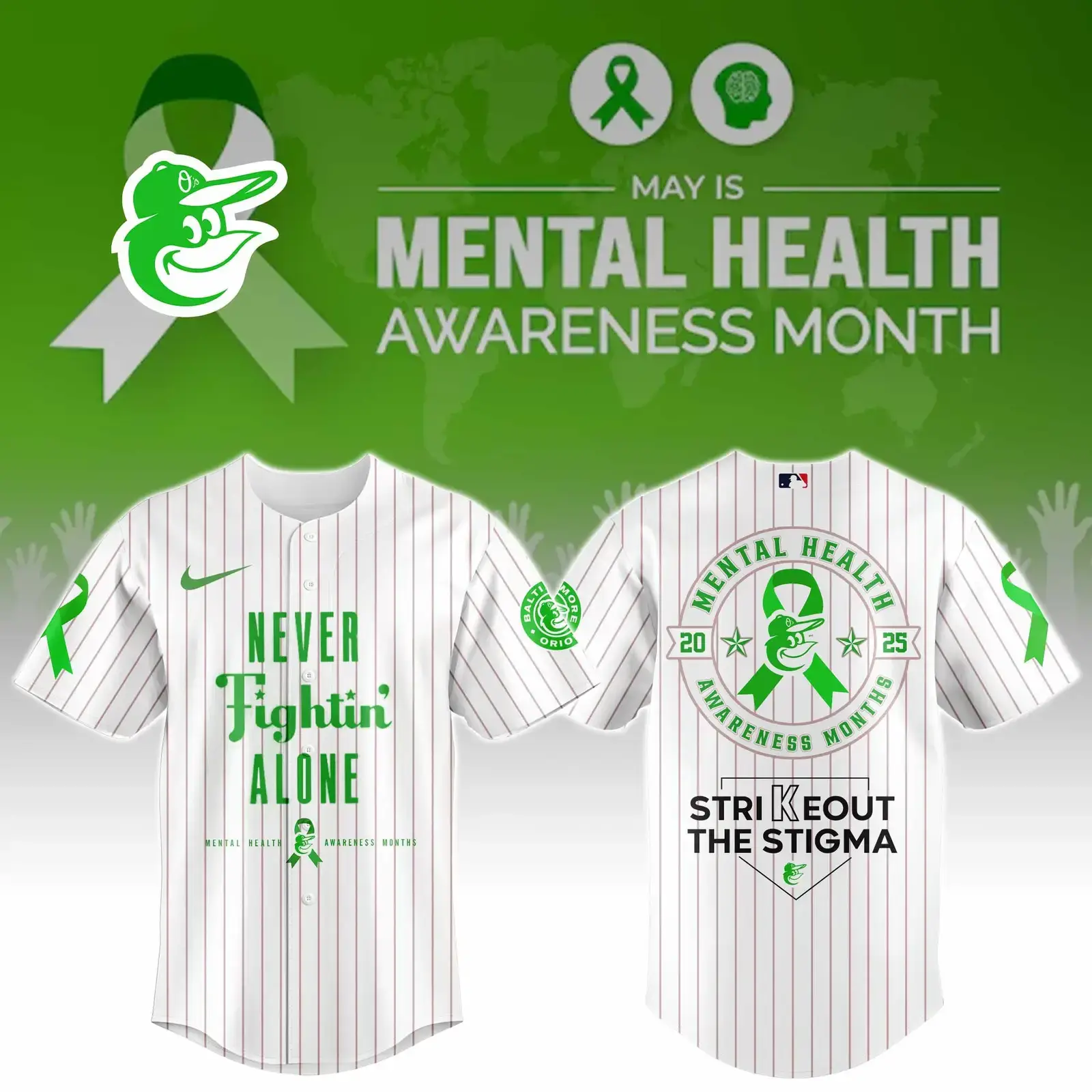 Baltimore Orioles Special Mental Health Awareness Week Edition Jersey Image