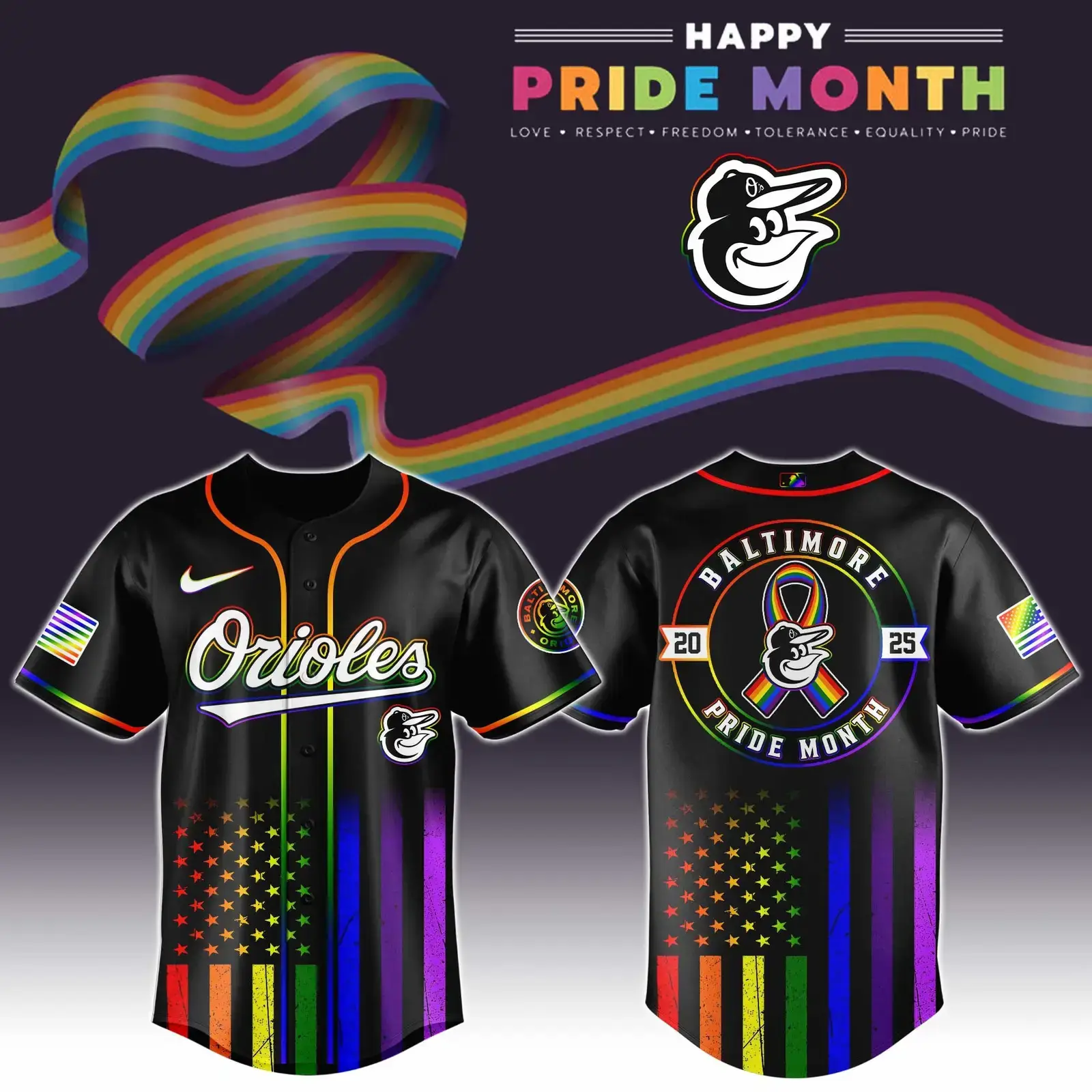 Baltimore Orioles Special Pride Month Jersey Best Gifts For Baseball Lovers Image