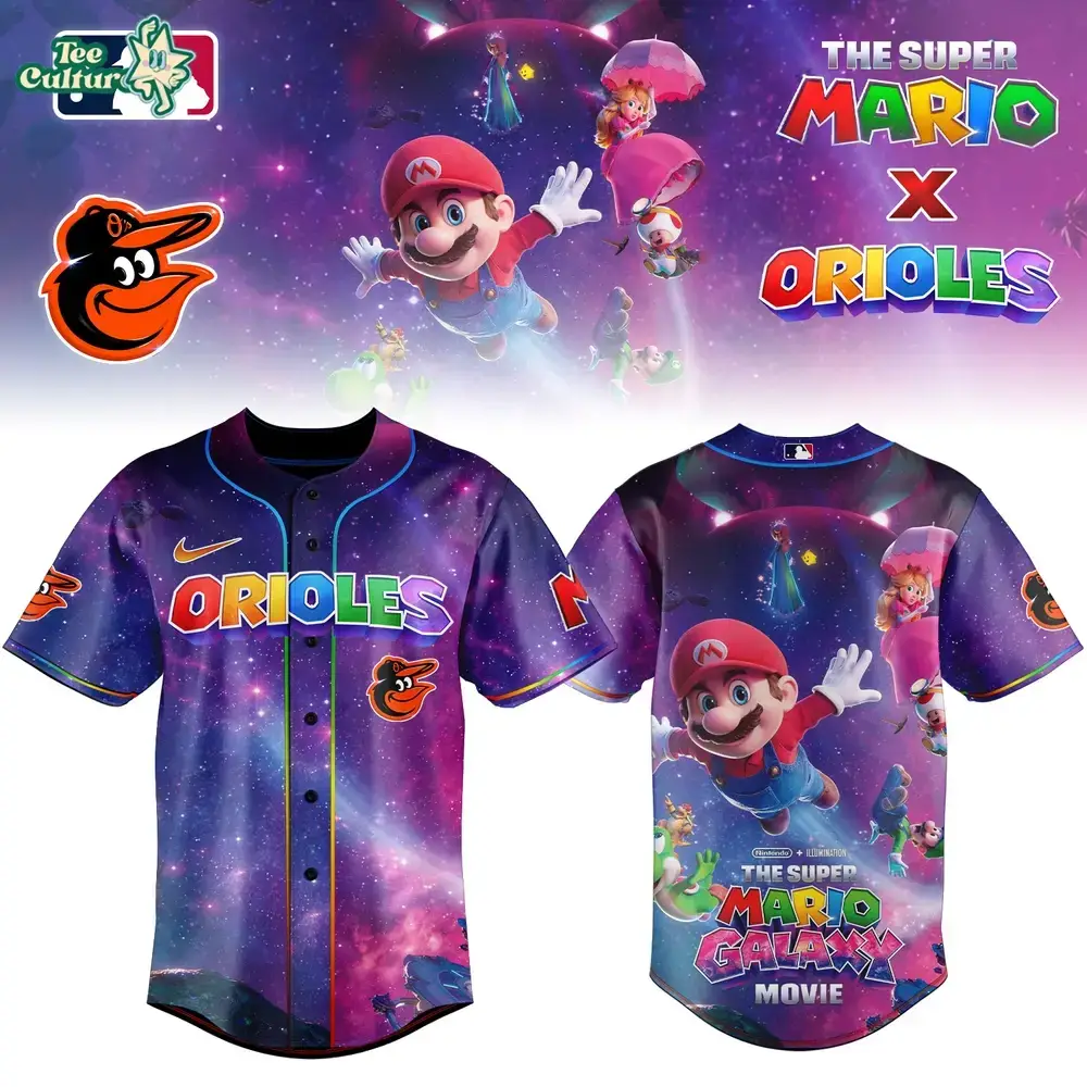 Baltimore Orioles Super Mario Galaxy Inspired Limited Edition Baseball Jersey Version 1 Image