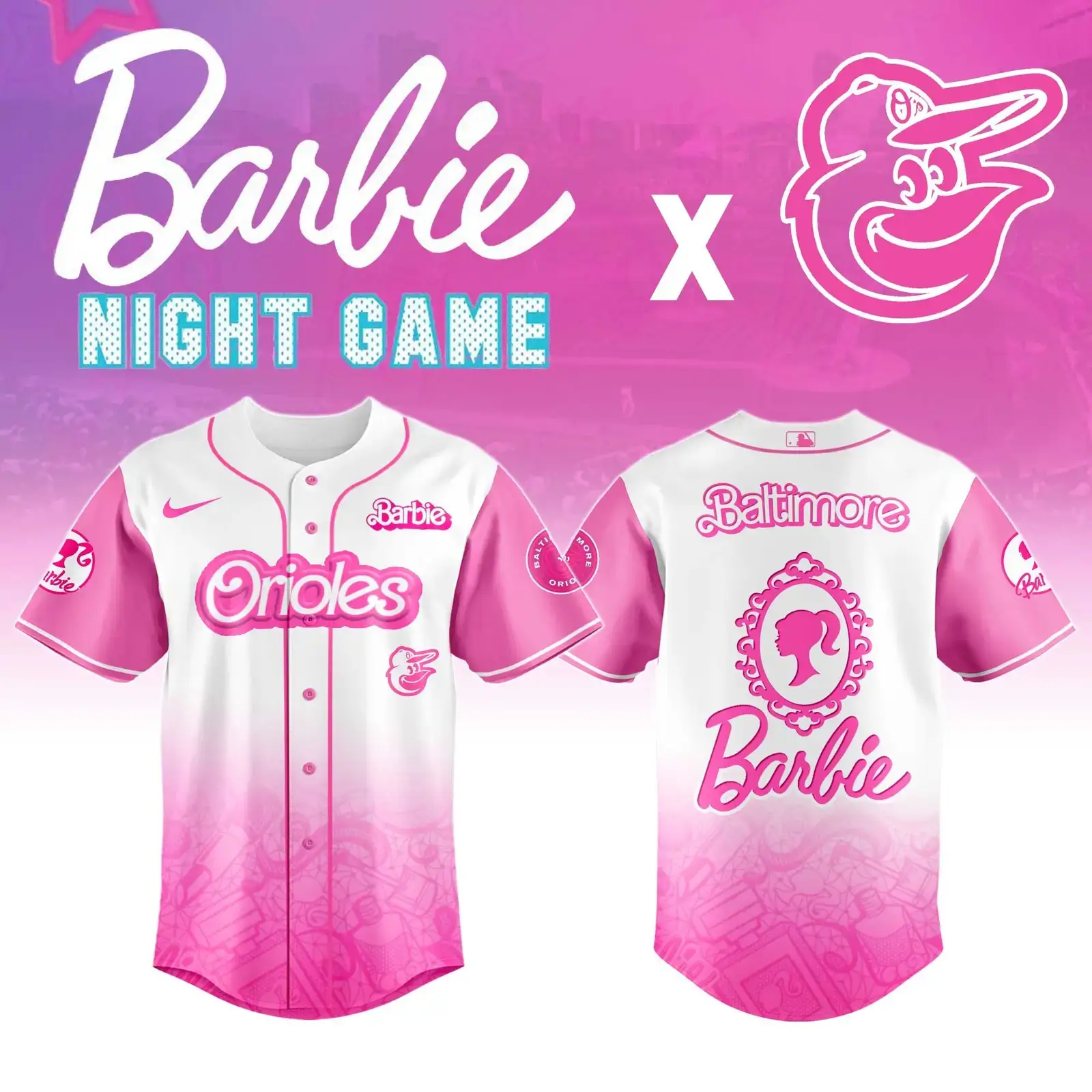 Baltimore Orioles x Barbie Night Game Jersey 2025 Unique Gifts For Baseball Fans Image