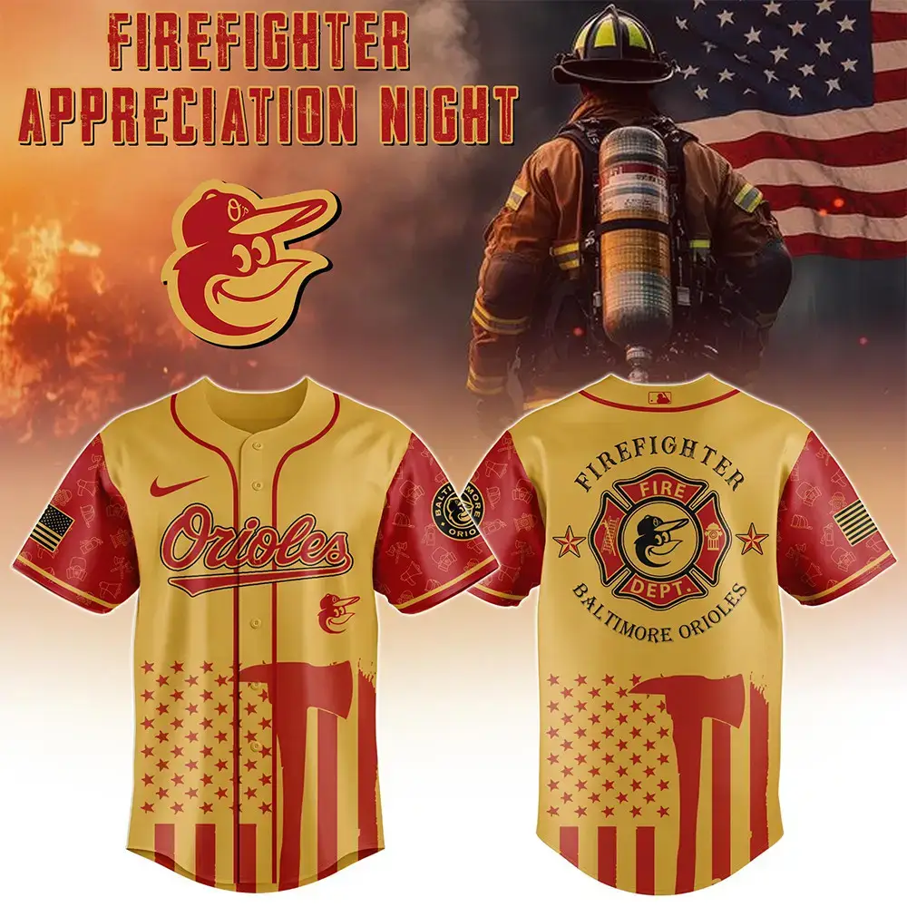 Baltimore Orioles x Firefighter Appreciation Night Jersey Cool Baseball Gifts Image